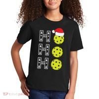 Ho Ho Ho Pickleball Christmas Santa Hat Holiday Kids T-Shirt thumb 2