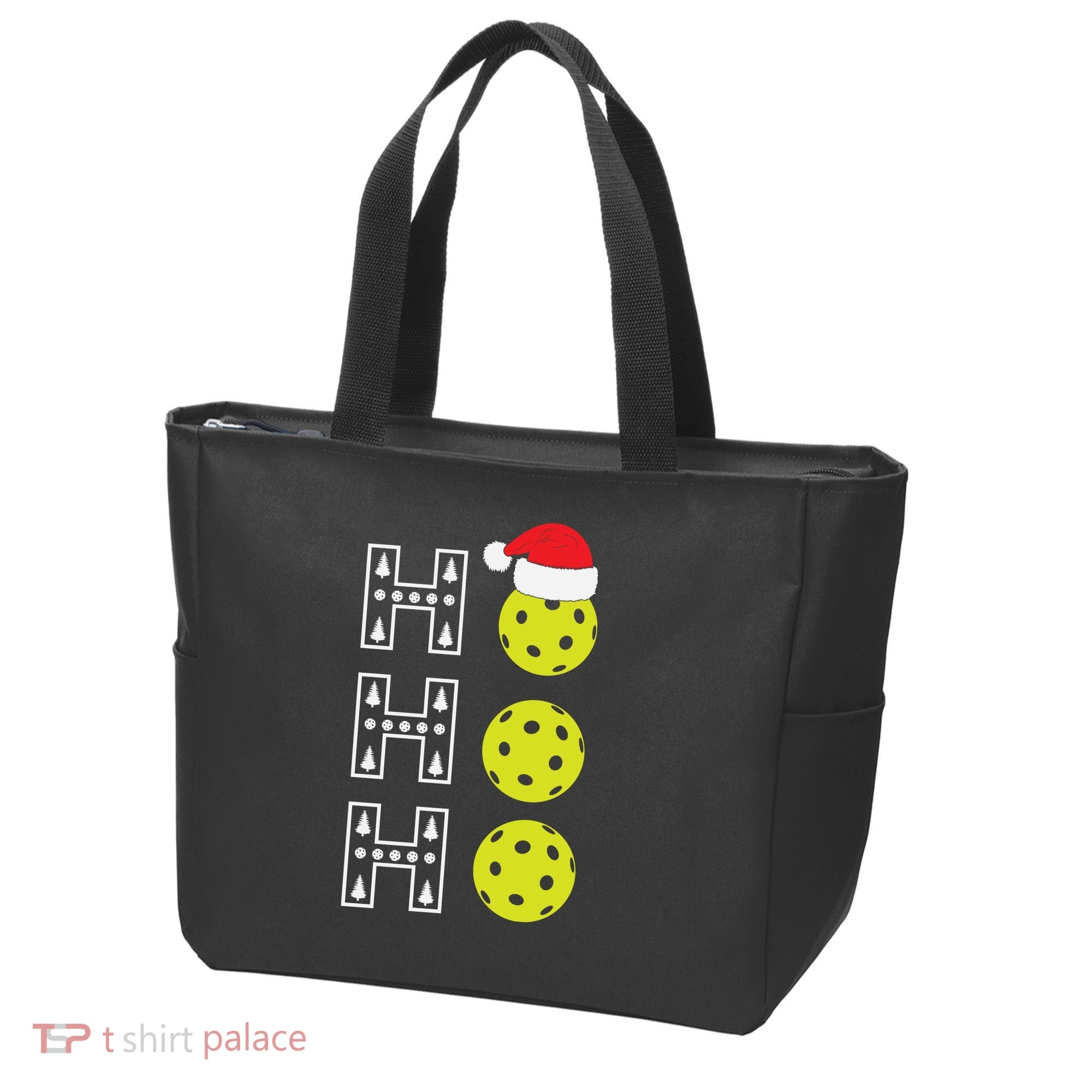 Ho Ho Ho Pickleball Christmas Santa Hat Holiday Tote Bag