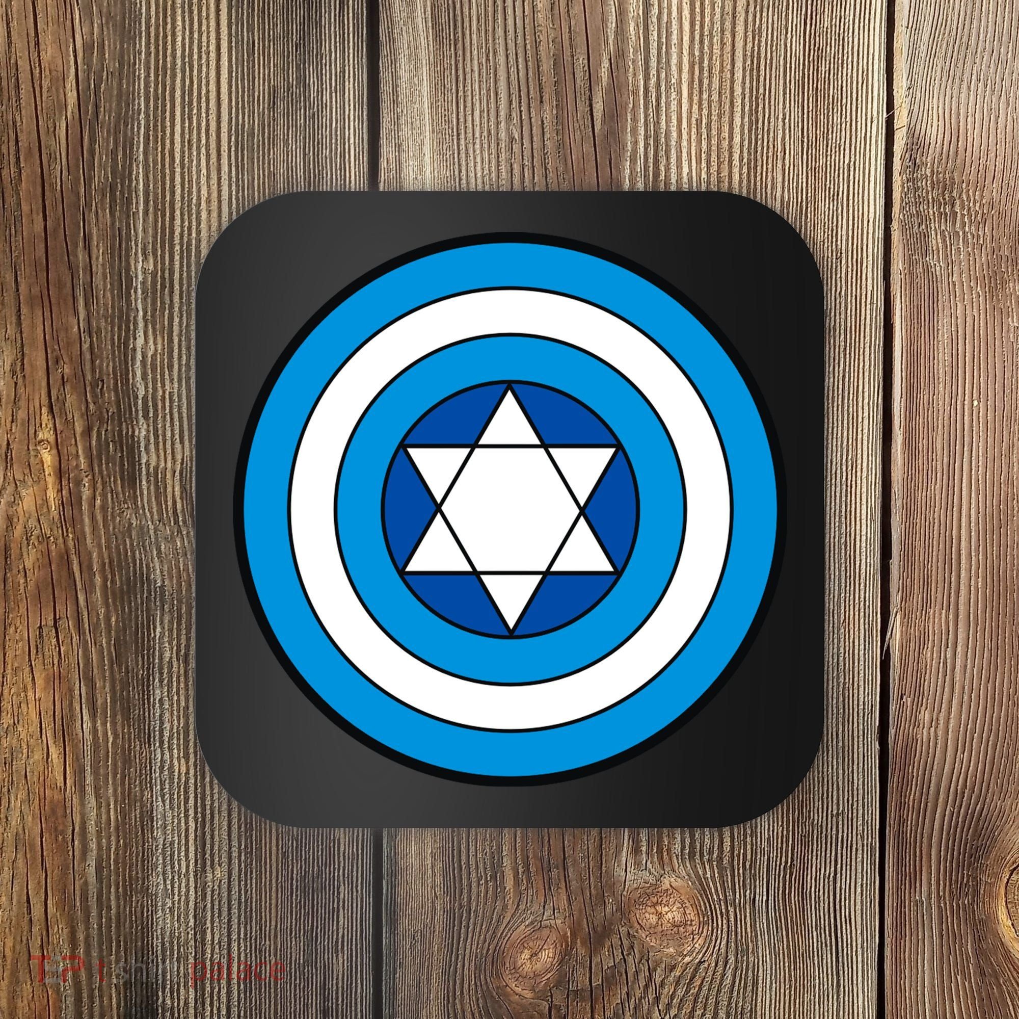 Hero Holidays Hanukkah Captain Shield Logo Coaster