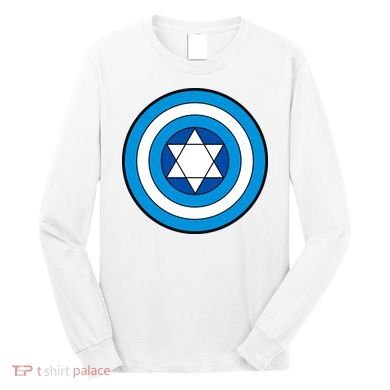 Hero Holidays Hanukkah Captain Shield Logo Long Sleeve Shirt