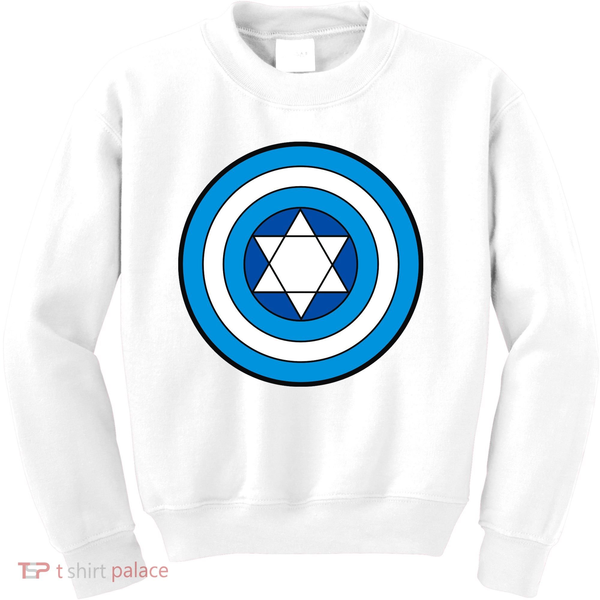 Hero Holidays Hanukkah Captain Shield Logo Kids Sweatshirt