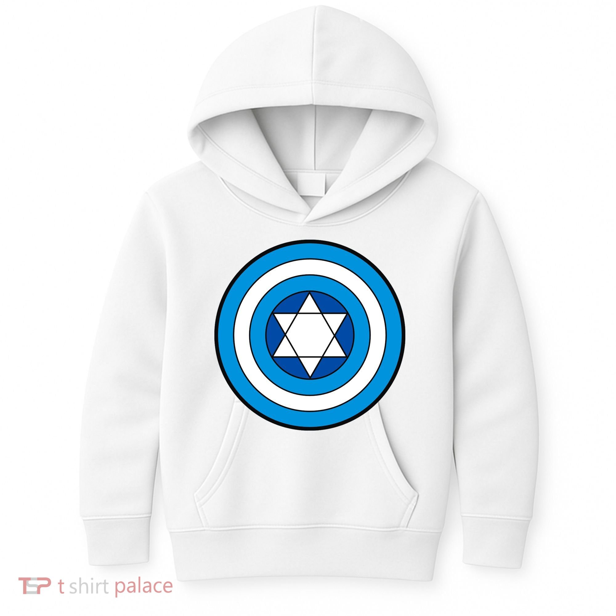 Hero Holidays Hanukkah Captain Shield Logo Kids Hoodie
