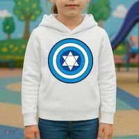 Hero Holidays Hanukkah Captain Shield Logo Kids Hoodie thumb 3