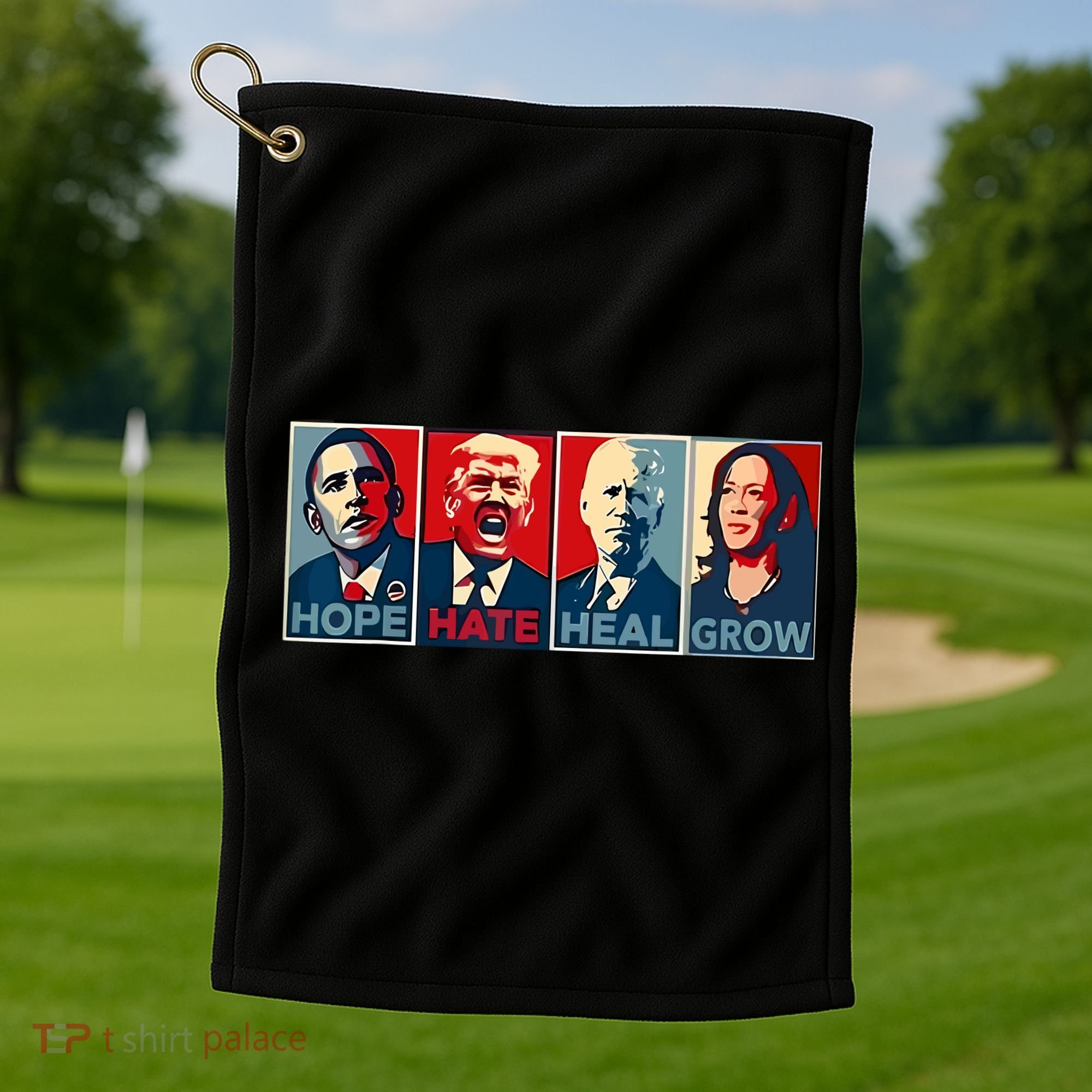 Hope Hate Heal Grow Golf Towel