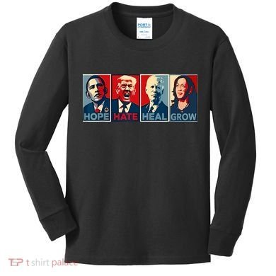 Hope Hate Heal Grow Kids Long Sleeve Shirt