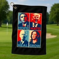 Hope Hate Heal Grow Golf Towel thumb 1