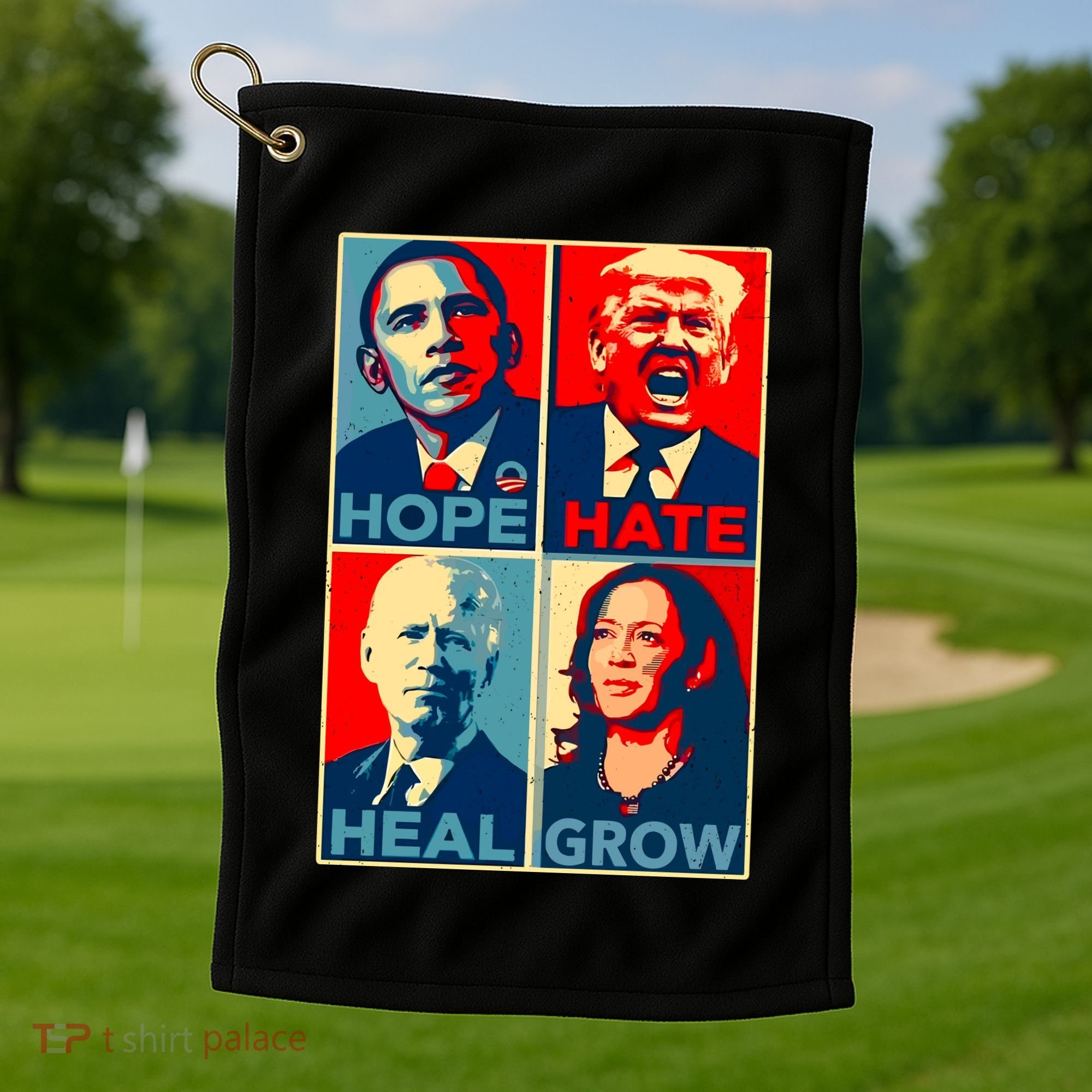 Hope Hate Heal Grow Golf Towel