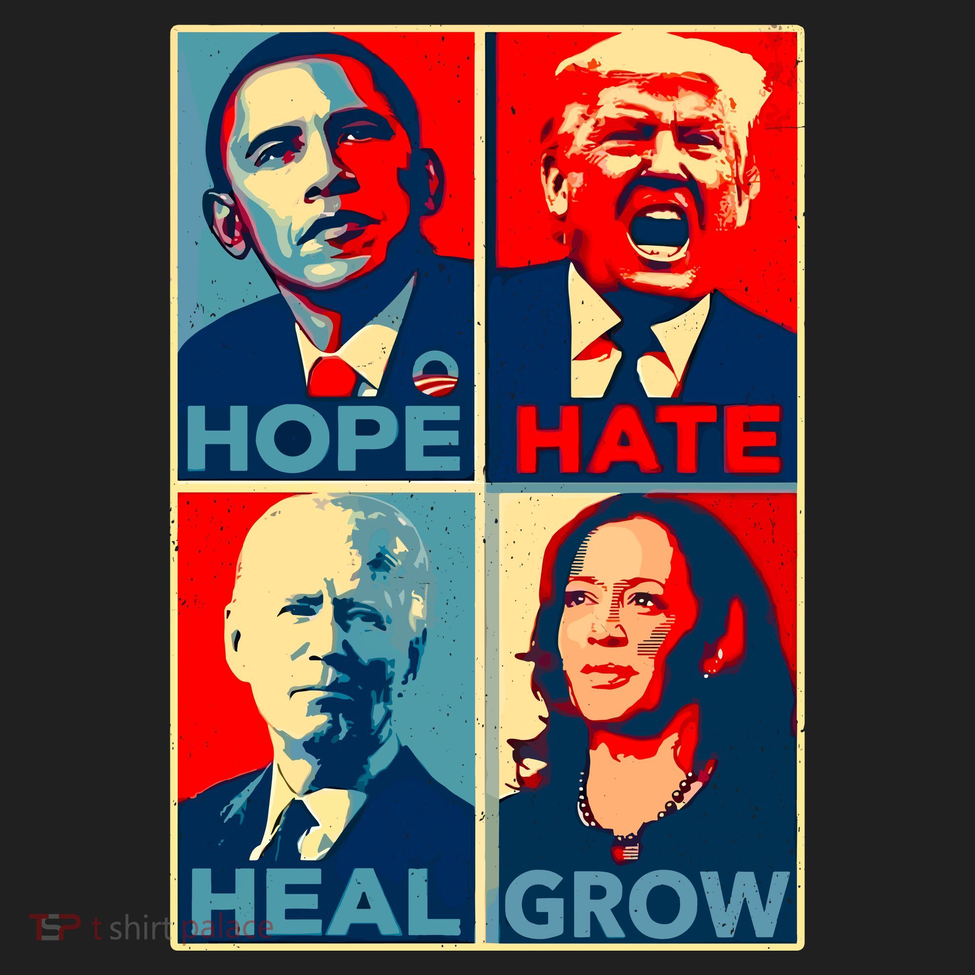 Hope Hate Heal Grow Golf Towel