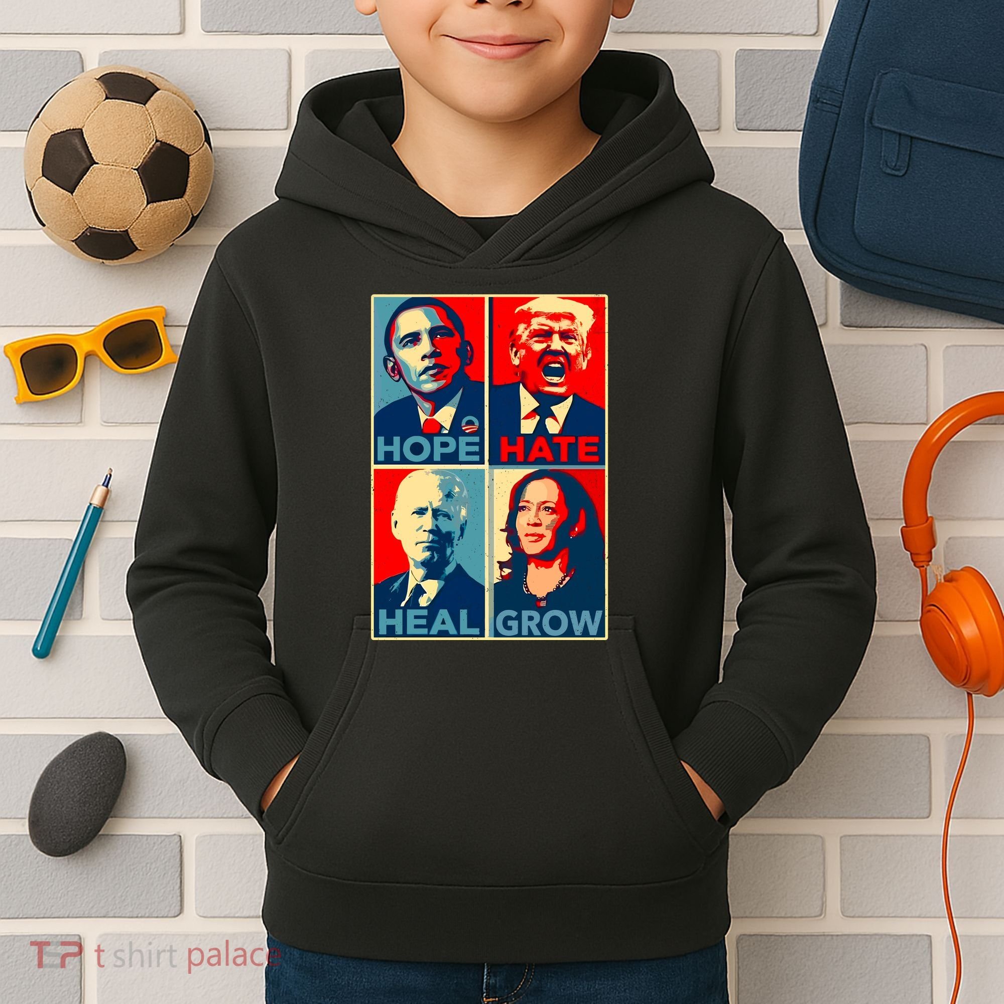 Hope Hate Heal Grow Kids Hoodie