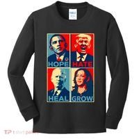 Hope Hate Heal Grow Kids Long Sleeve Shirt thumb 0