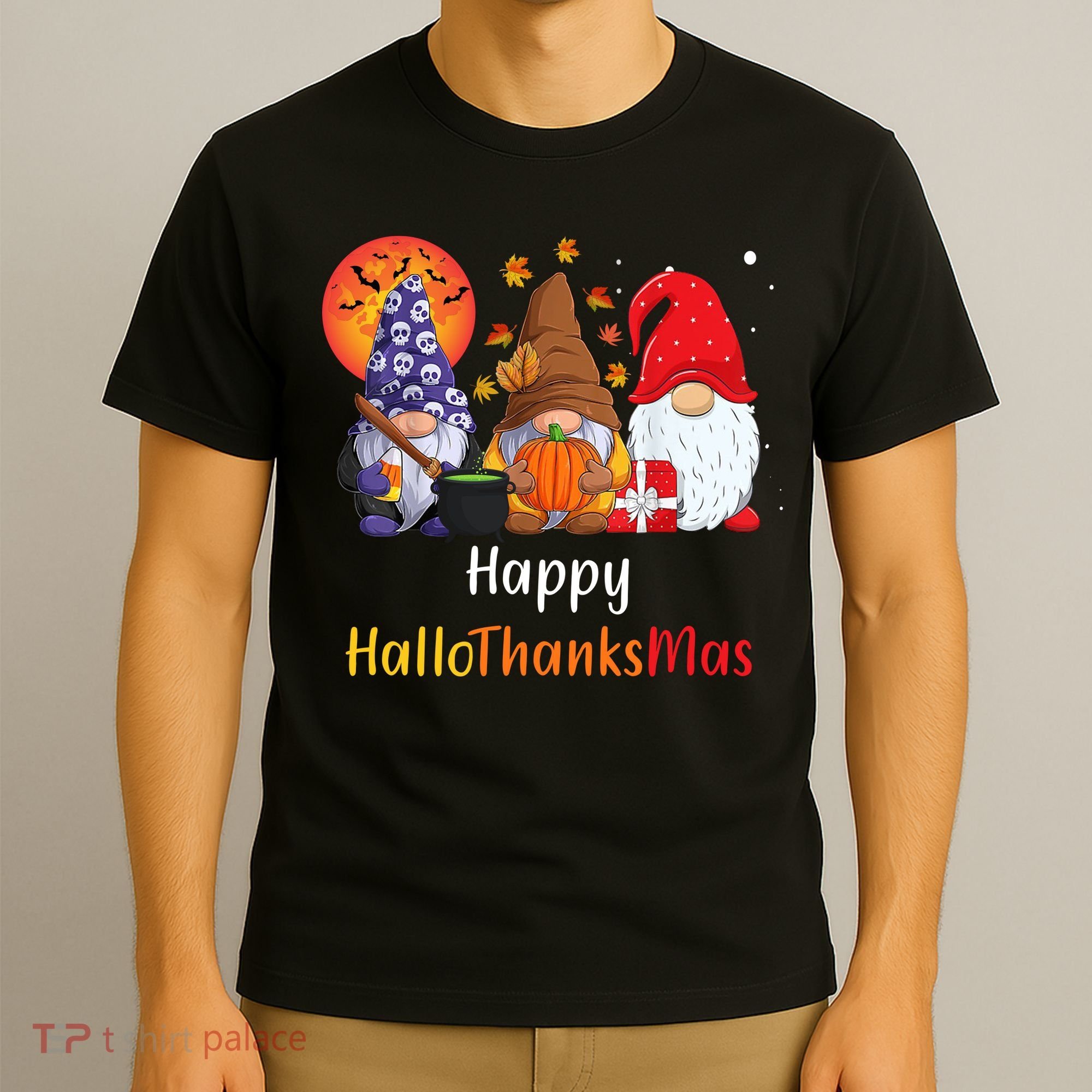 Happy Hallothanksmas Holiday Gnomes T-Shirt