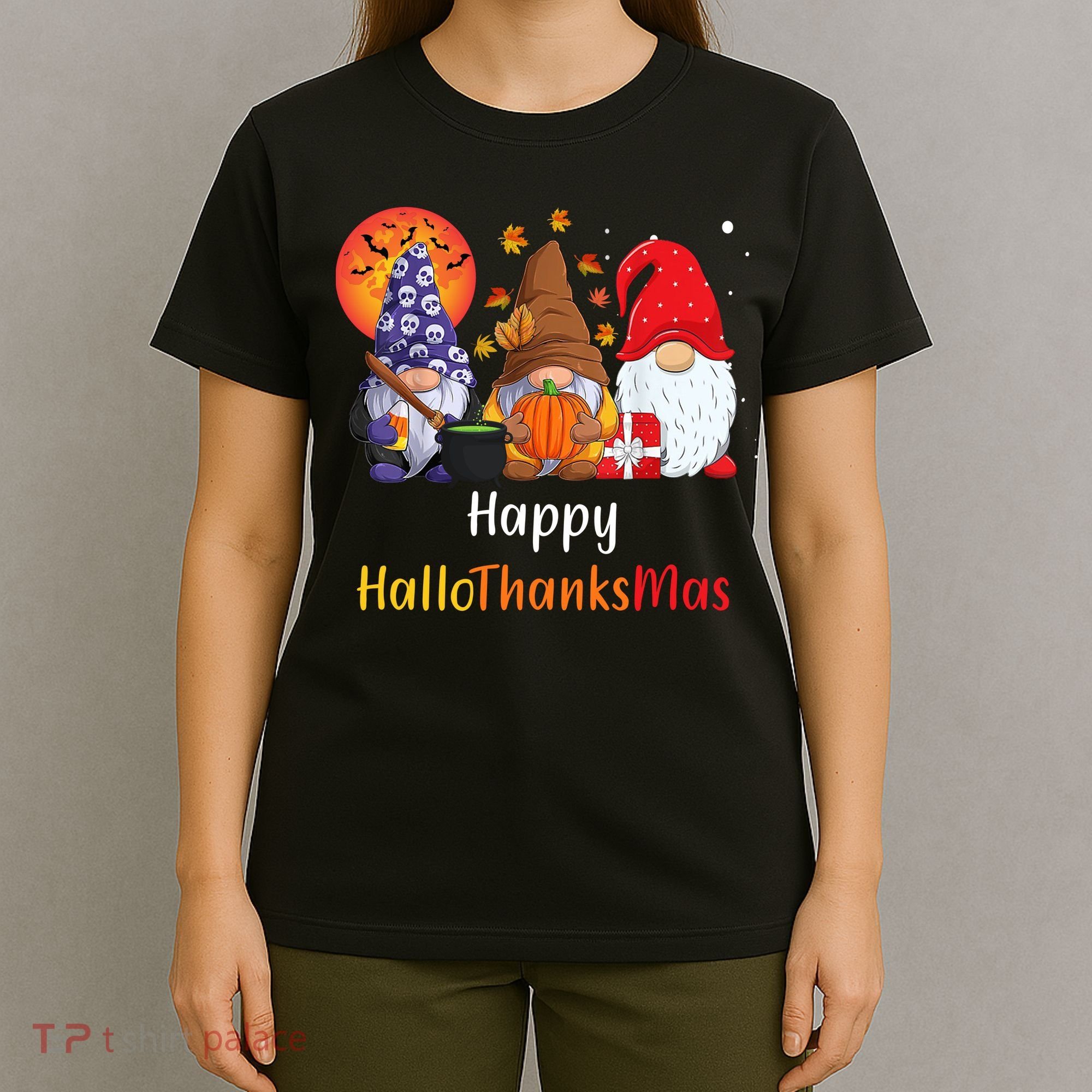 Happy Hallothanksmas Holiday Gnomes T-Shirt