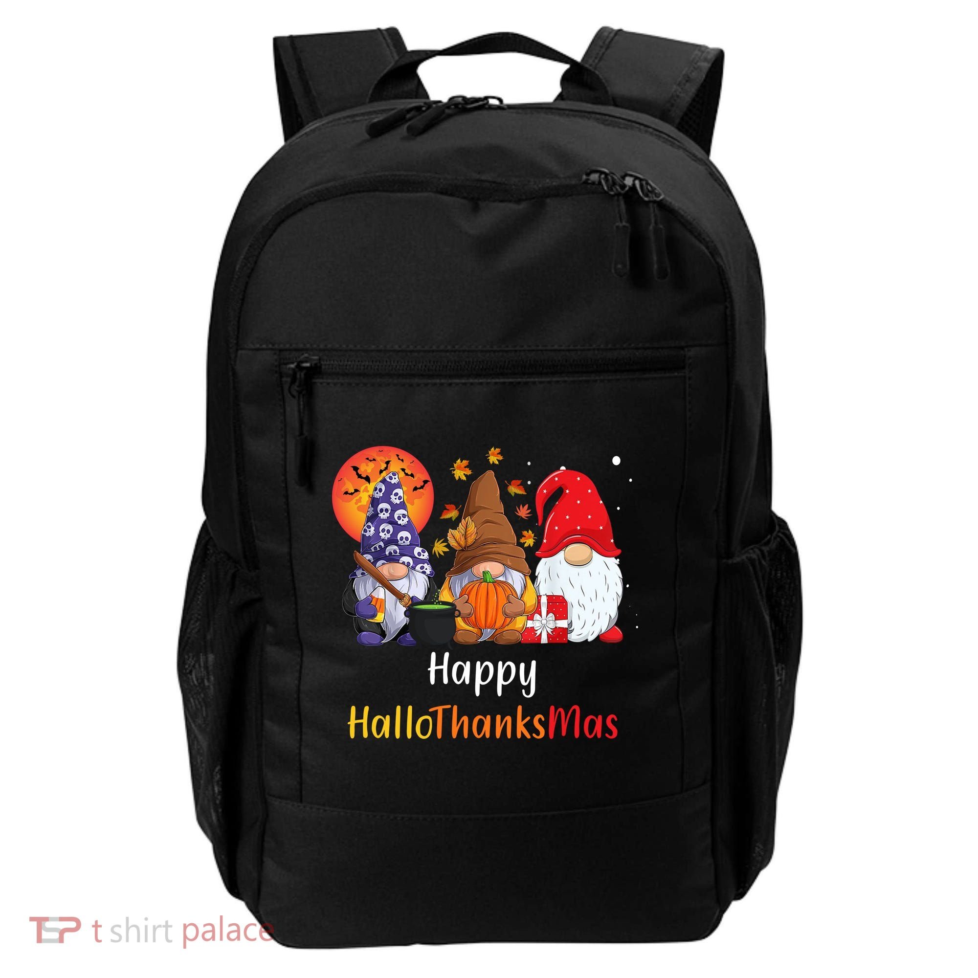 Happy Hallothanksmas Holiday Gnomes Backpack
