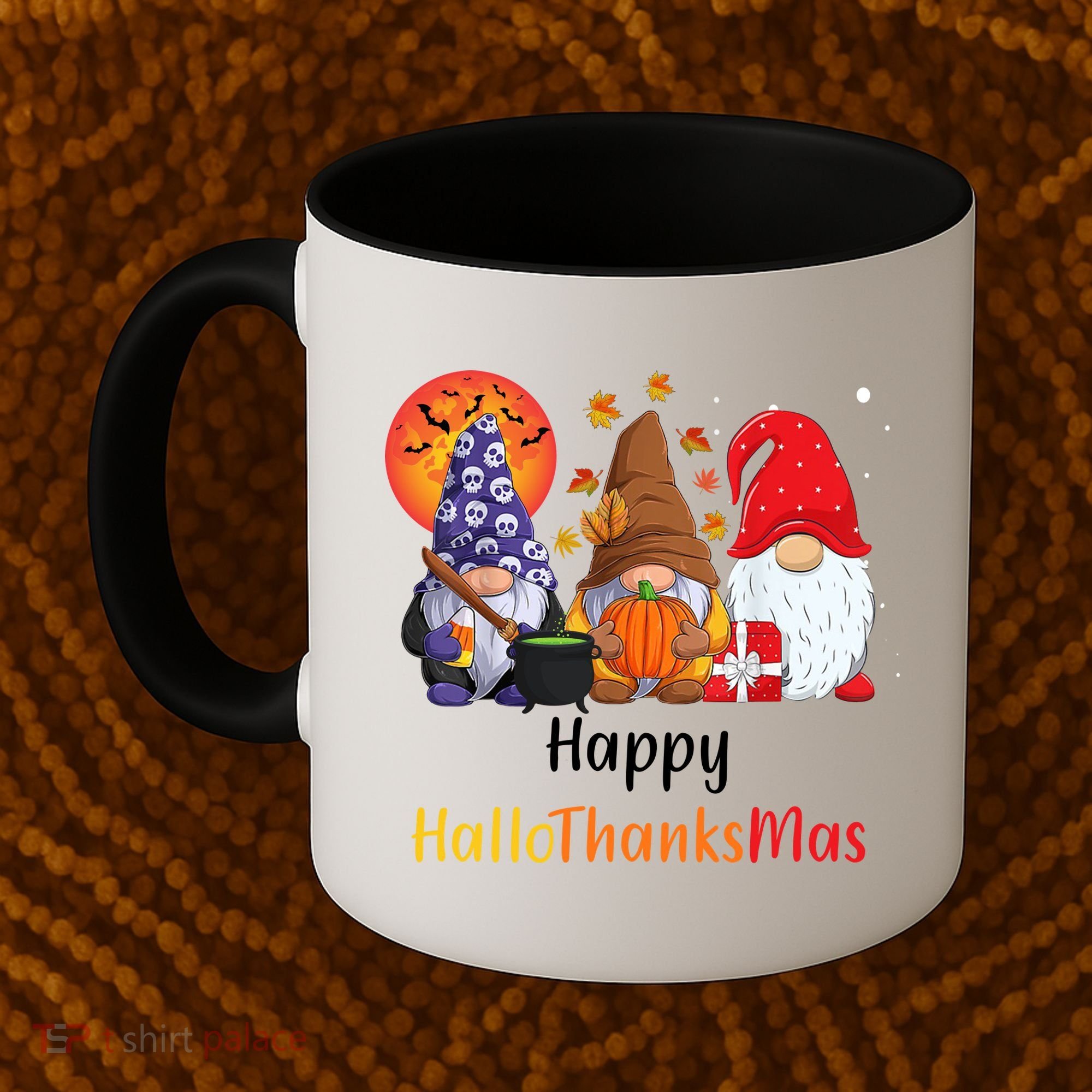 Happy Hallothanksmas Holiday Gnomes Coffee Mug