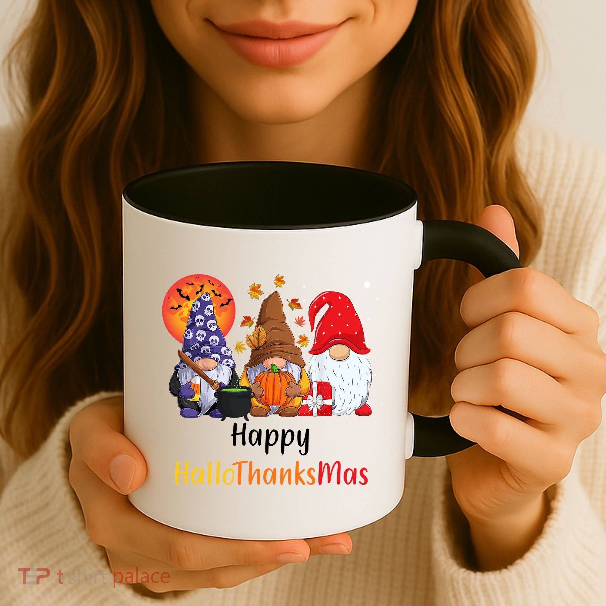 Happy Hallothanksmas Holiday Gnomes Coffee Mug