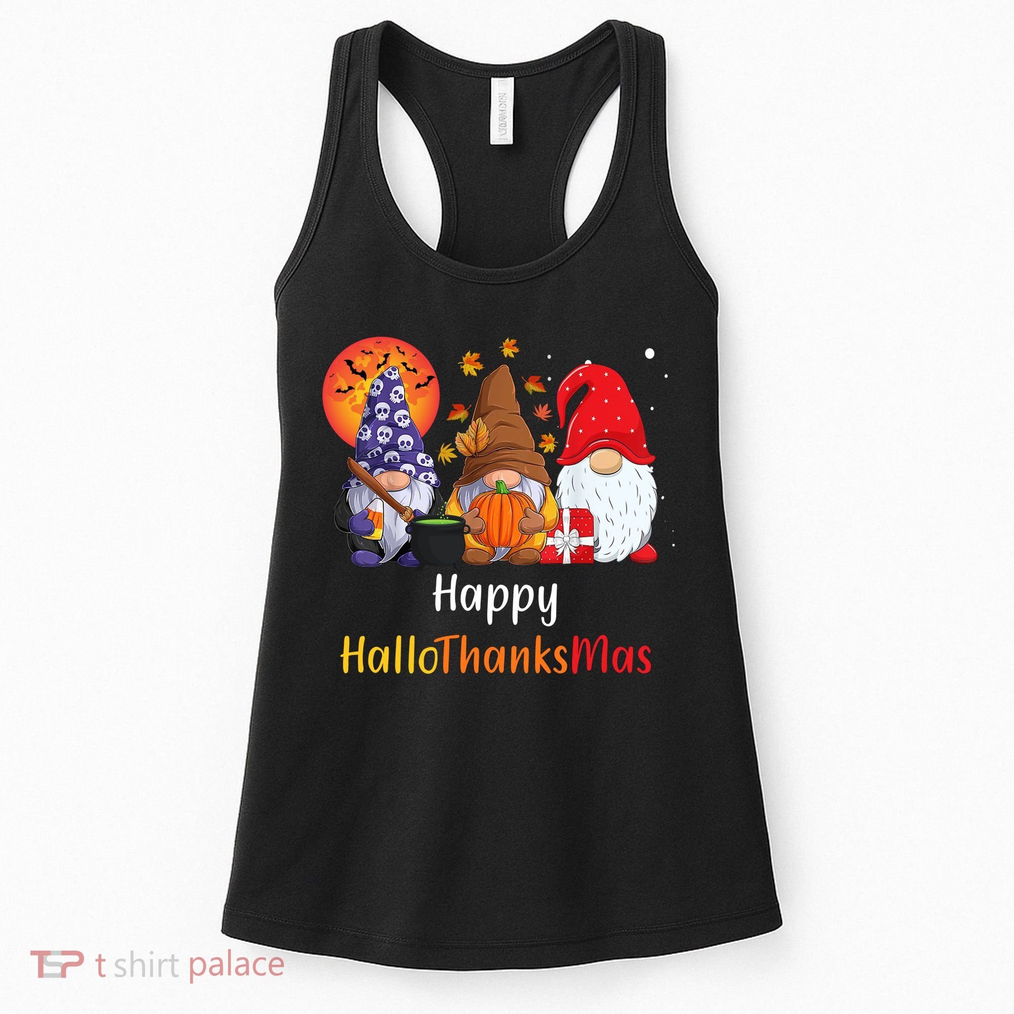 Happy Hallothanksmas Holiday Gnomes Women's Tank Top