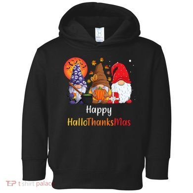 Happy Hallothanksmas Holiday Gnomes Toddler Hoodie