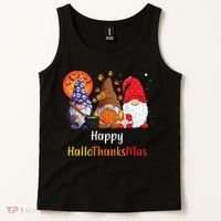 Happy Hallothanksmas Holiday Gnomes Tank Top thumb 2