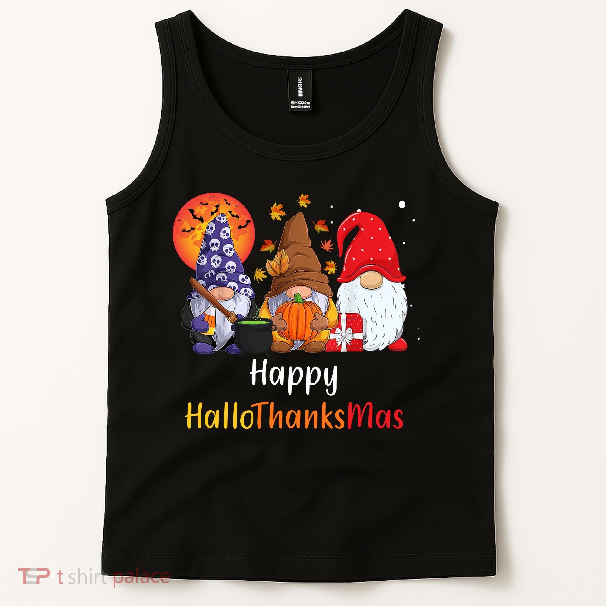 Happy Hallothanksmas Holiday Gnomes Tank Top