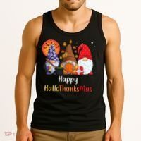 Happy Hallothanksmas Holiday Gnomes Tank Top thumb 3
