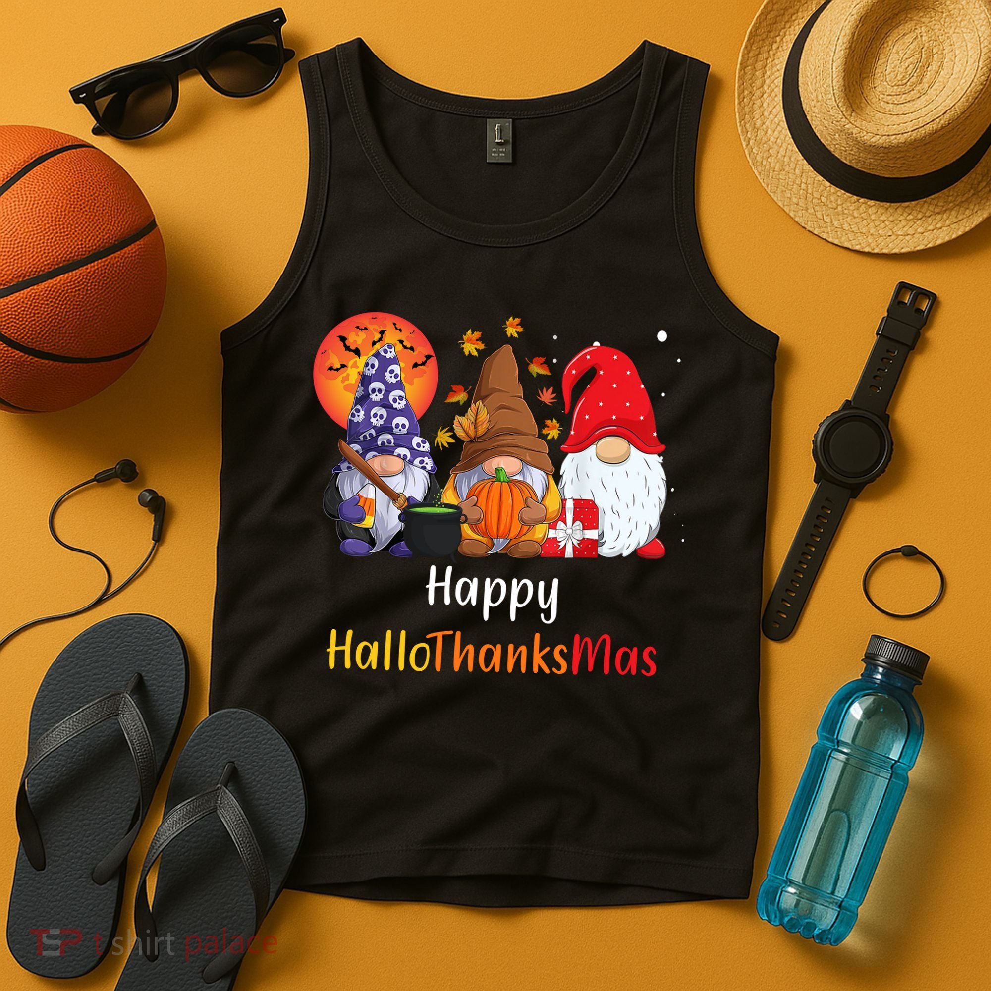 Happy Hallothanksmas Holiday Gnomes Tank Top