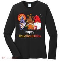 Happy Hallothanksmas Holiday Gnomes Women's Long Sleeve Shirt thumb 0
