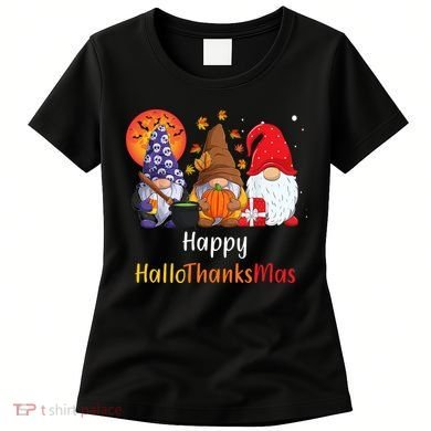 Happy Hallothanksmas Holiday Gnomes Women's T-Shirt