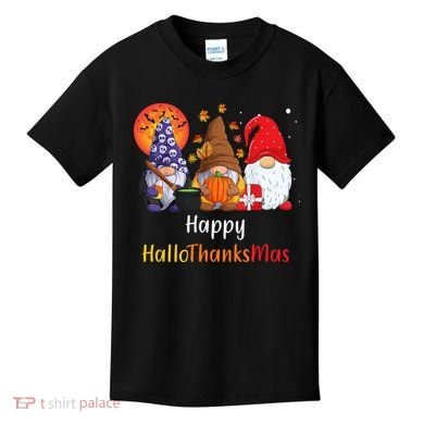 Happy Hallothanksmas Holiday Gnomes Kids T-Shirt