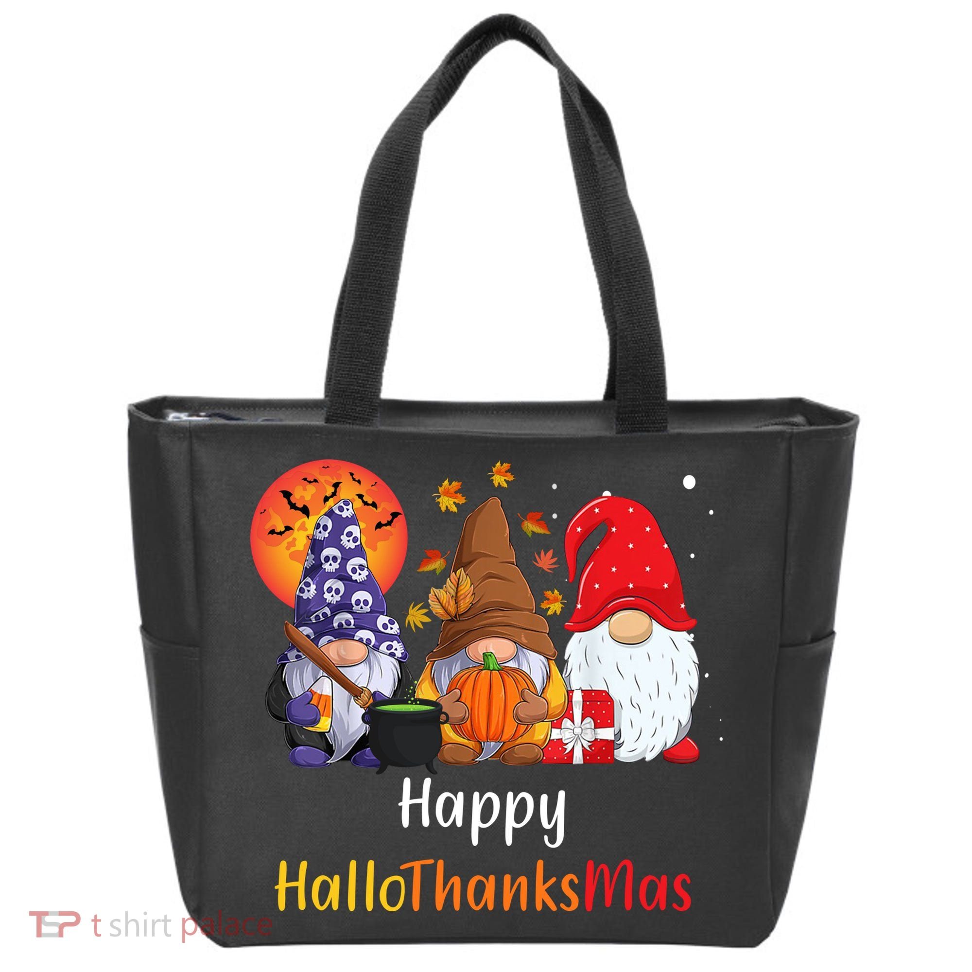 Happy Hallothanksmas Holiday Gnomes Tote Bag