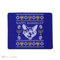 Happy Hanukcat Hannukah Jewish Cat Ugly Christmas Sweater Gift Mousepad thumb 0