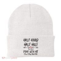 Half Hood Half Holy Pray With Me Don't Play With Me Arrow Great Gift Beanie thumb 0