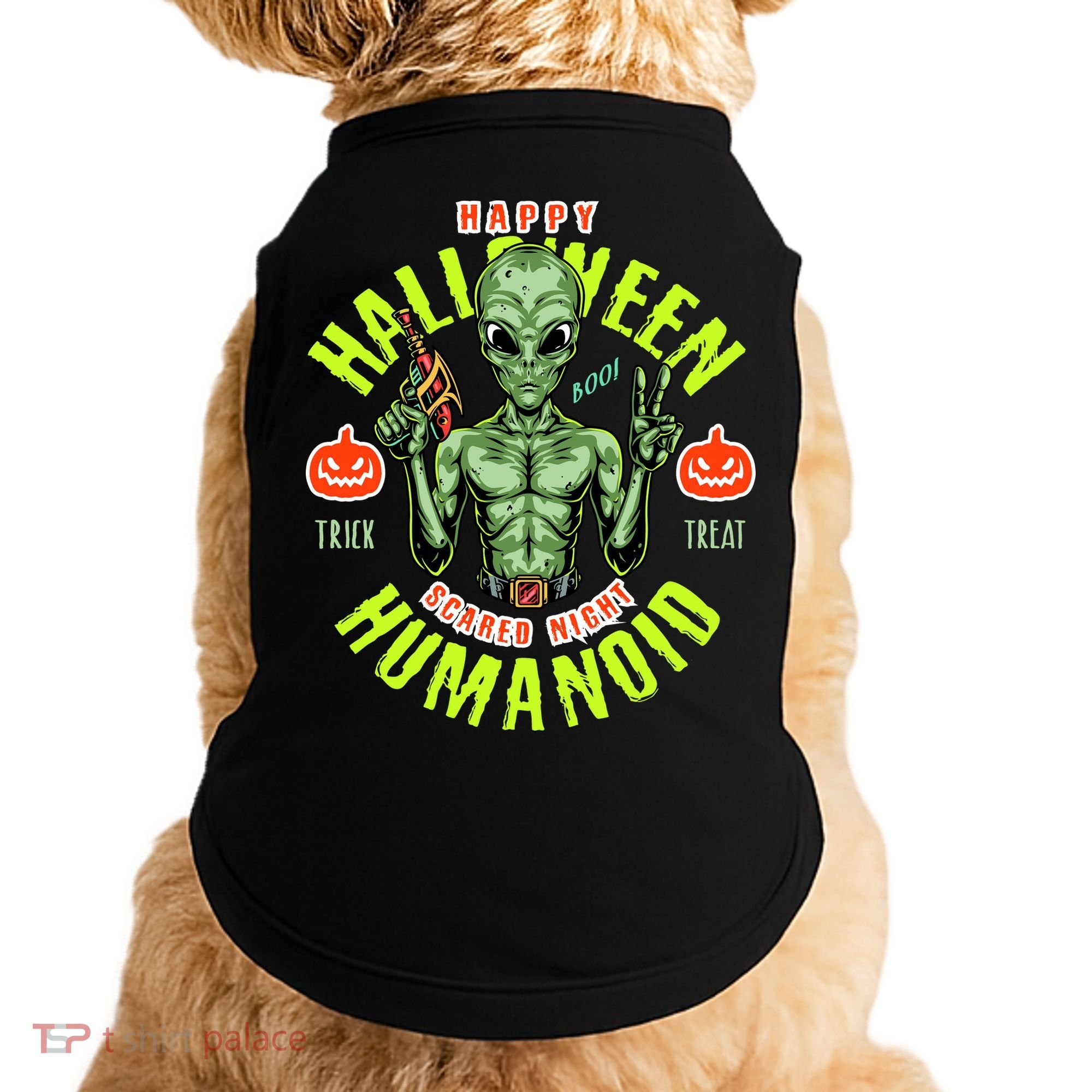 Happy Halloween Humanoid Alien Trick Or Treat Doggie Tank