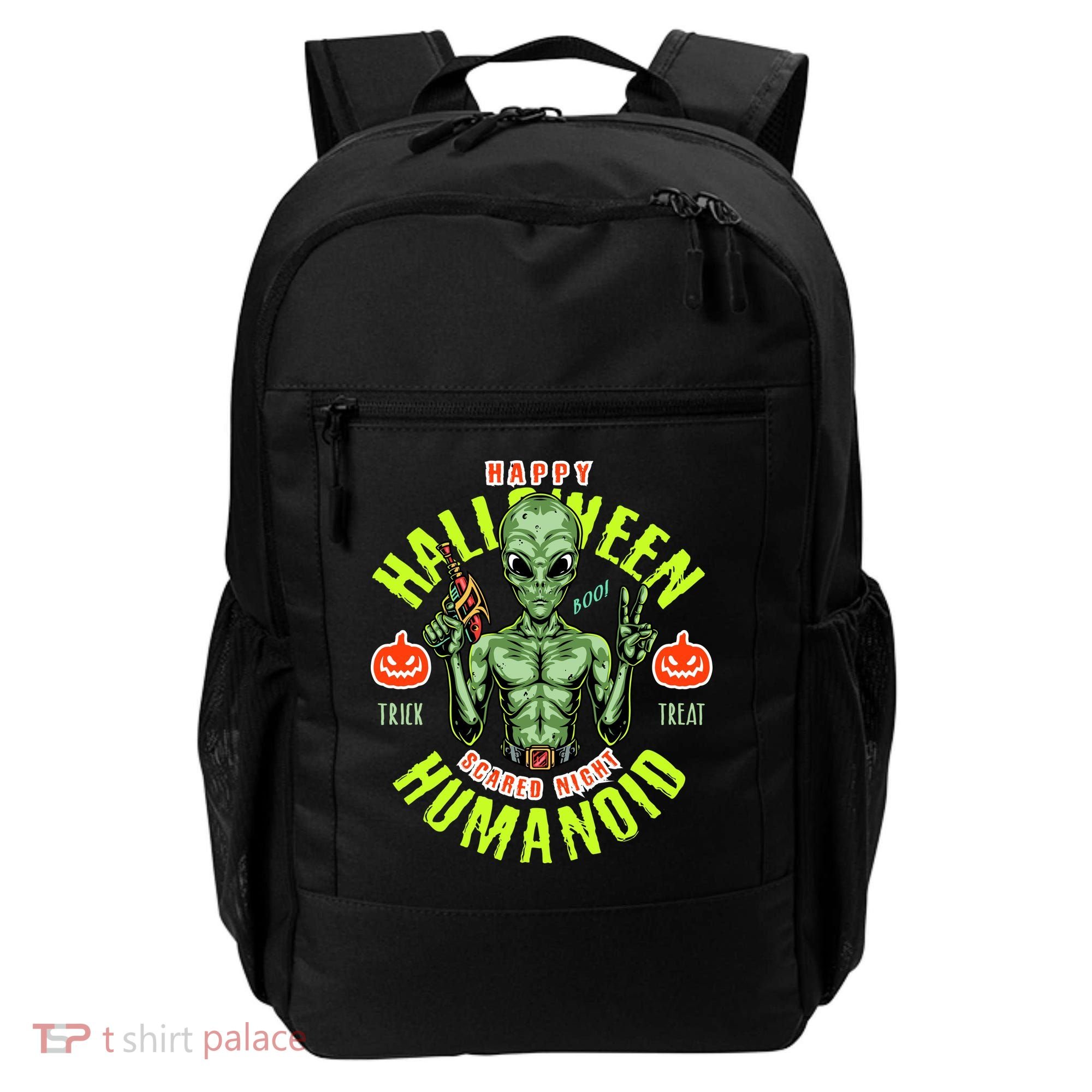 Happy Halloween Humanoid Alien Trick Or Treat Backpack