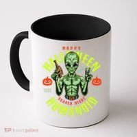 Happy Halloween Humanoid Alien Trick Or Treat Coffee Mug thumb 0
