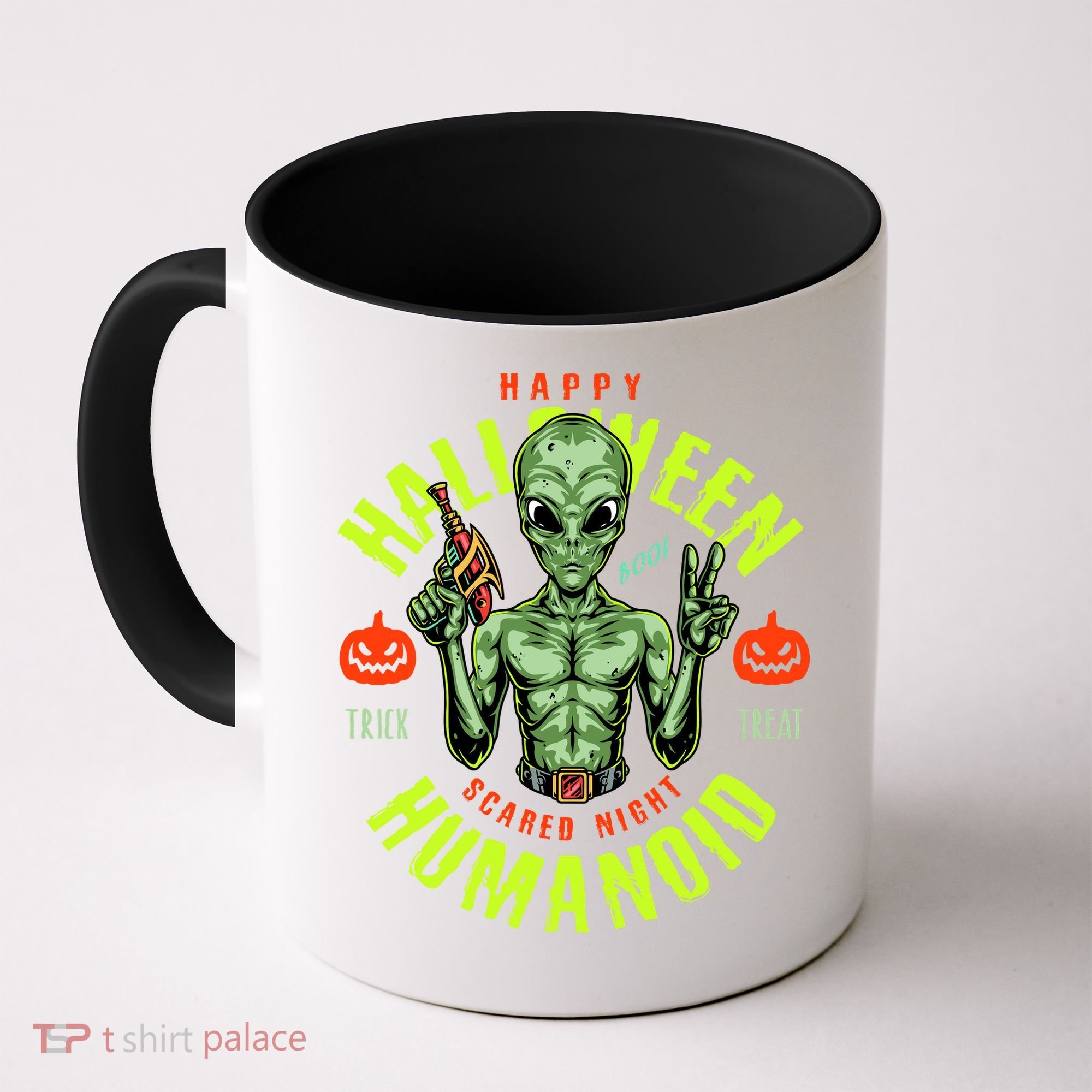 Happy Halloween Humanoid Alien Trick Or Treat Coffee Mug