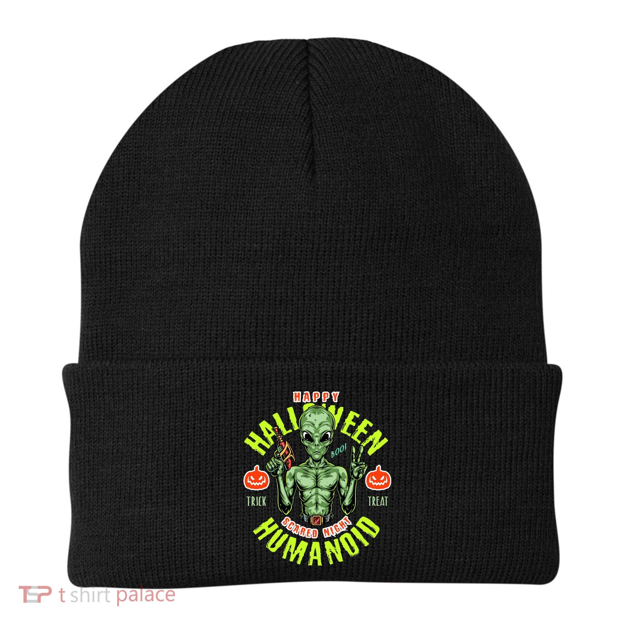 Happy Halloween Humanoid Alien Trick Or Treat Beanie