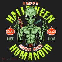Happy Halloween Humanoid Alien Trick Or Treat Beanie thumb 2