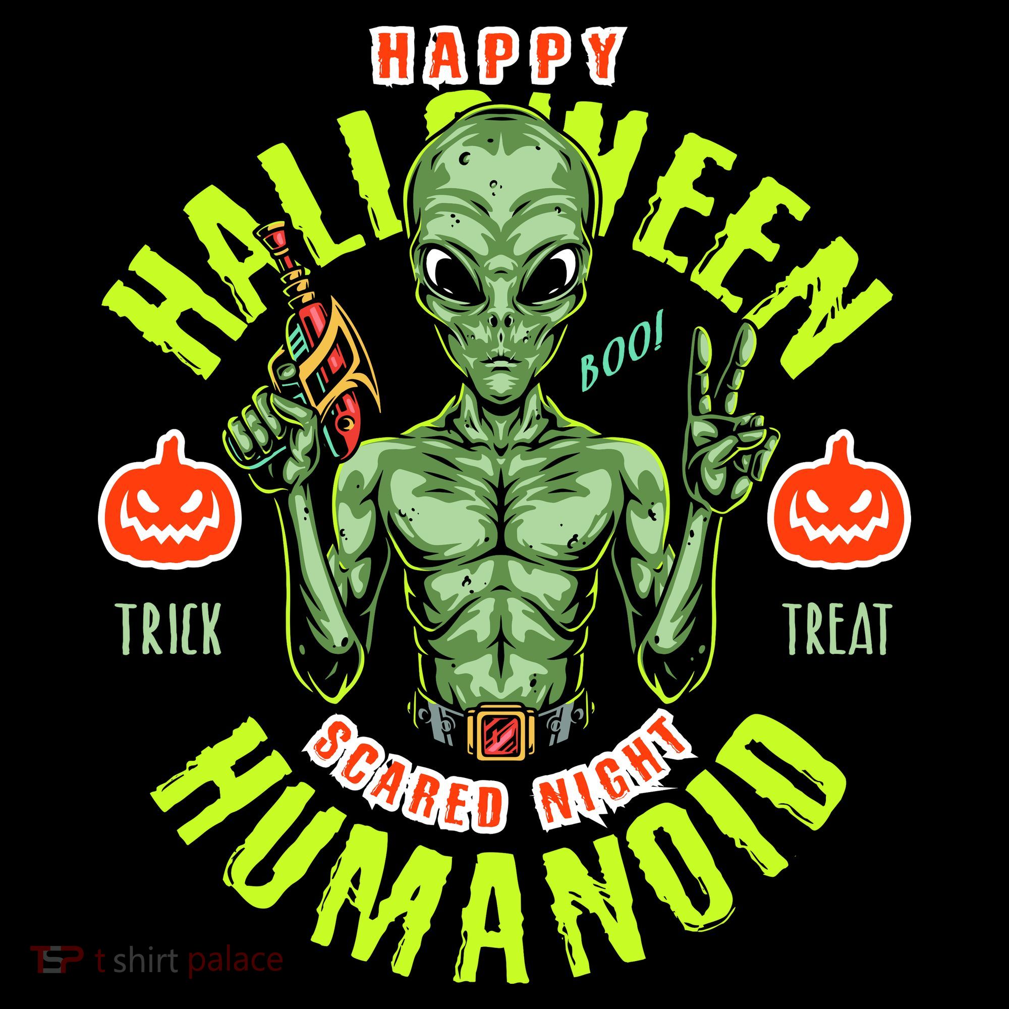 Happy Halloween Humanoid Alien Trick Or Treat Women's Hoodie