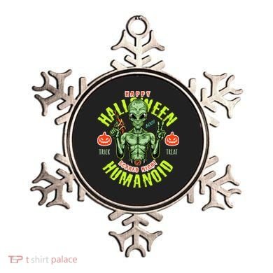 Happy Halloween Humanoid Alien Trick Or Treat Ornament