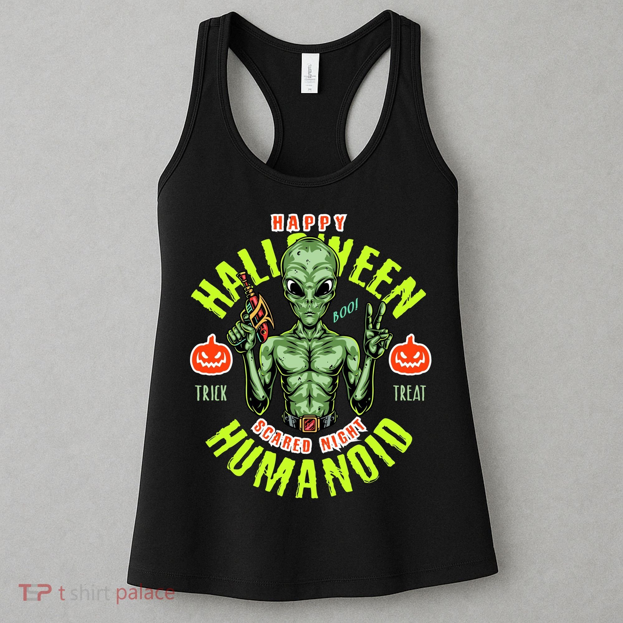 Happy Halloween Humanoid Alien Trick Or Treat Women's Tank Top