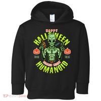 Happy Halloween Humanoid Alien Trick Or Treat Toddler Hoodie thumb 0