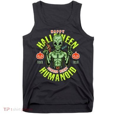 Happy Halloween Humanoid Alien Trick Or Treat Tank Top