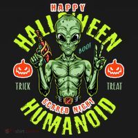 Happy Halloween Humanoid Alien Trick Or Treat Kids Sweatshirt thumb 2