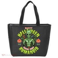 Happy Halloween Humanoid Alien Trick Or Treat Tote Bag thumb 0