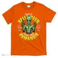 Happy Halloween Humanoid Alien Trick Or Treat T-Shirt thumb 0