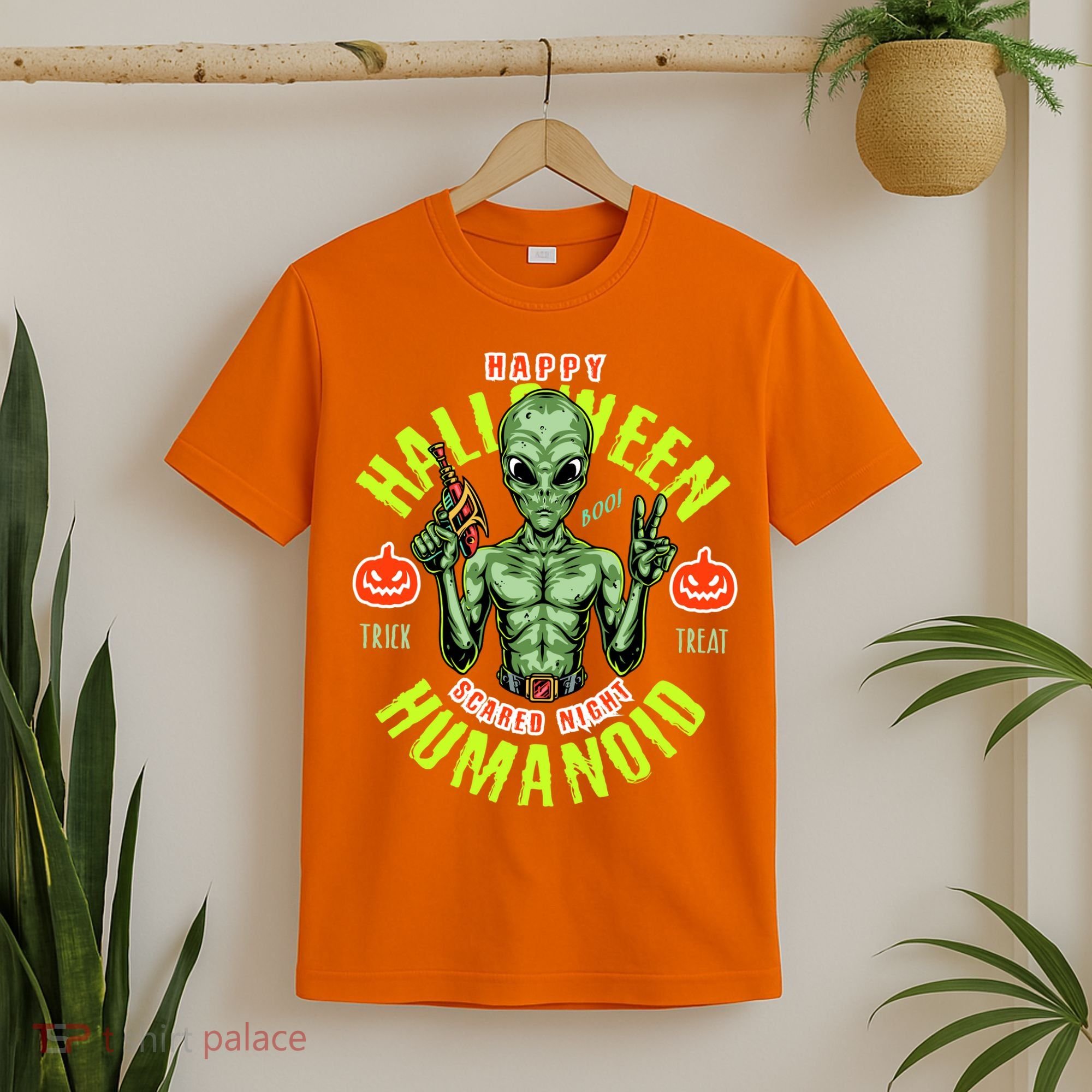 Happy Halloween Humanoid Alien Trick Or Treat T-Shirt