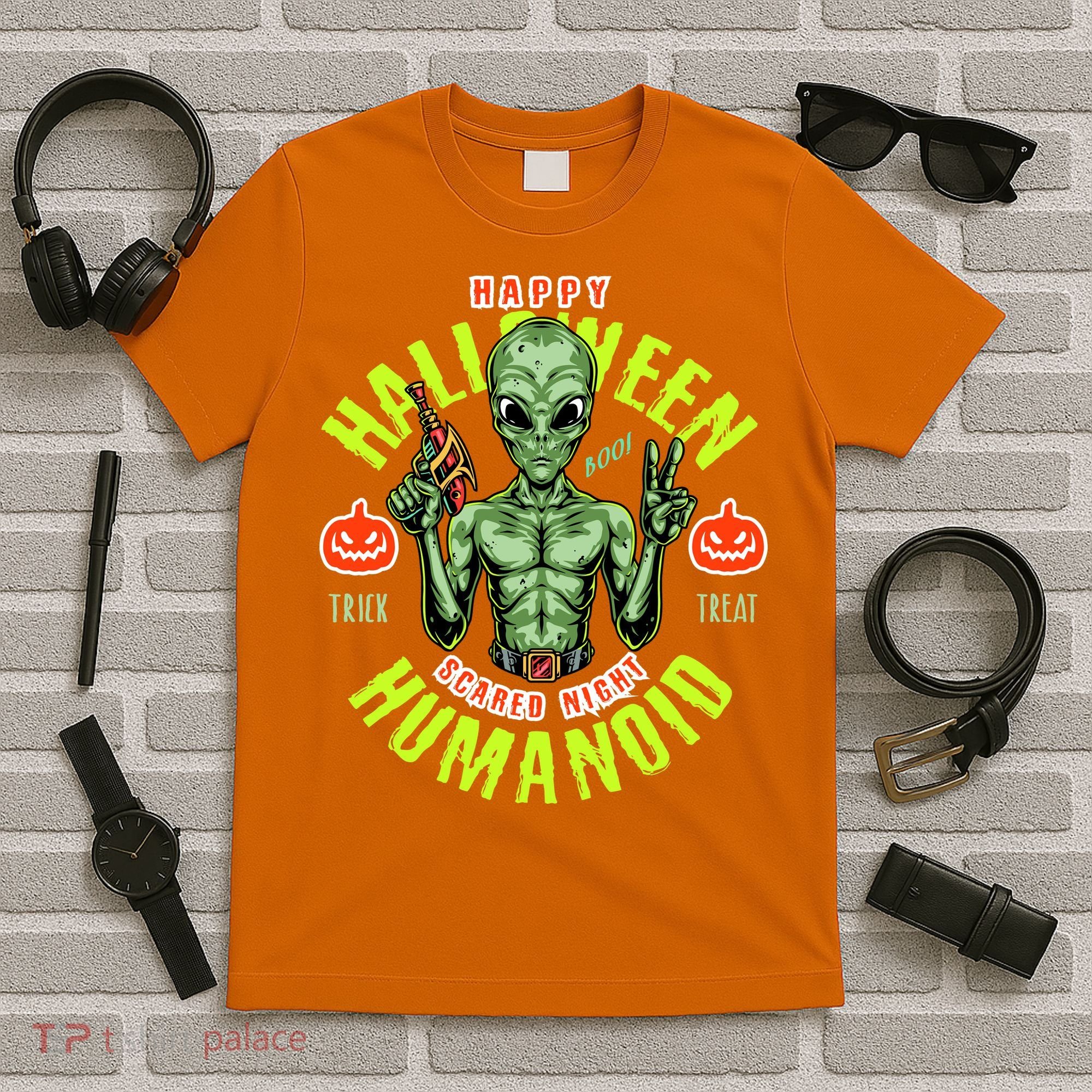 Happy Halloween Humanoid Alien Trick Or Treat T-Shirt