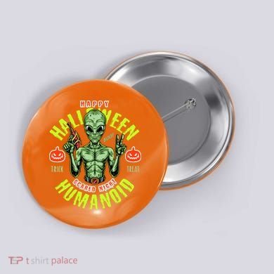 Happy Halloween Humanoid Alien Trick Or Treat Button