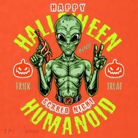 Happy Halloween Humanoid Alien Trick Or Treat Coaster thumb 2