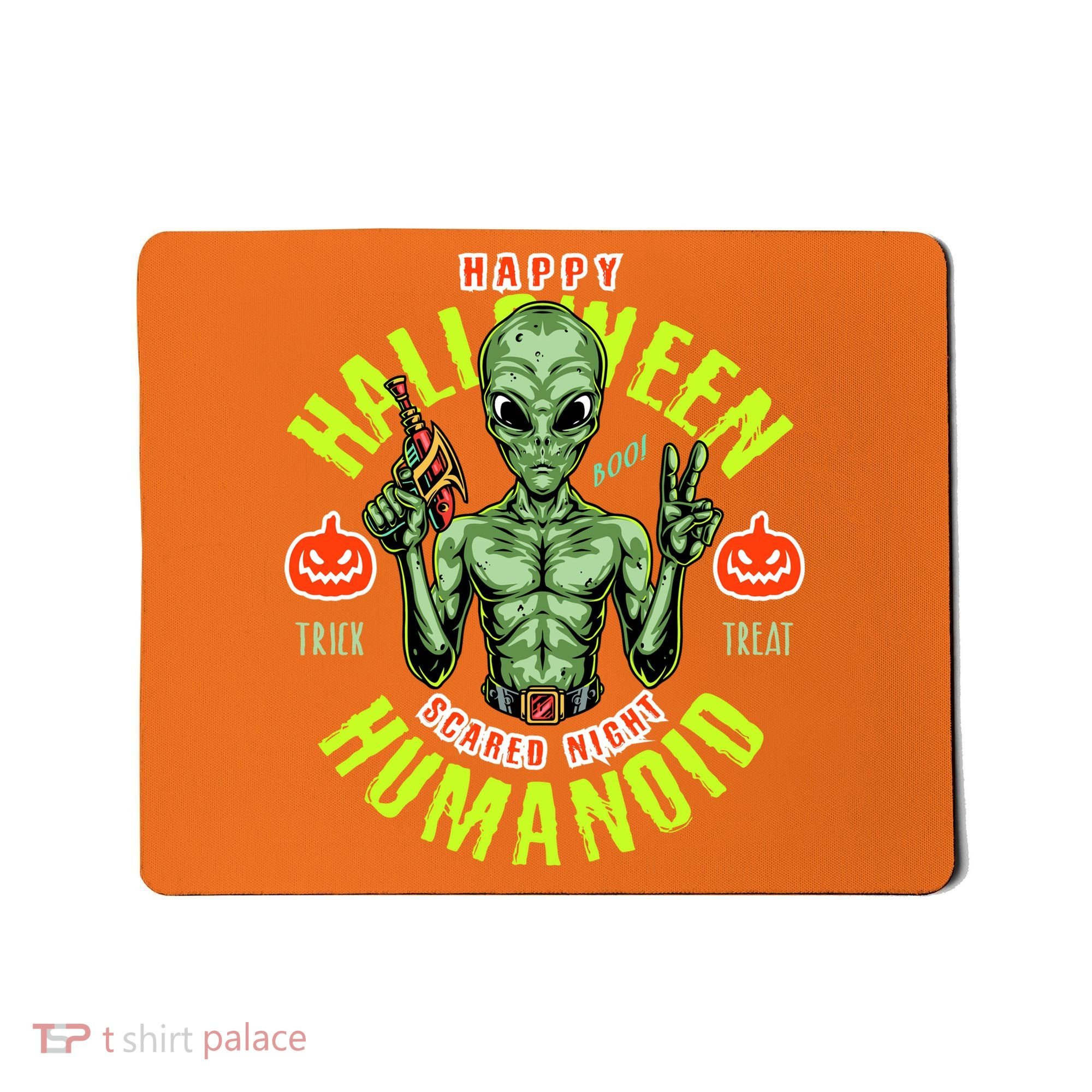 Happy Halloween Humanoid Alien Trick Or Treat Mousepad